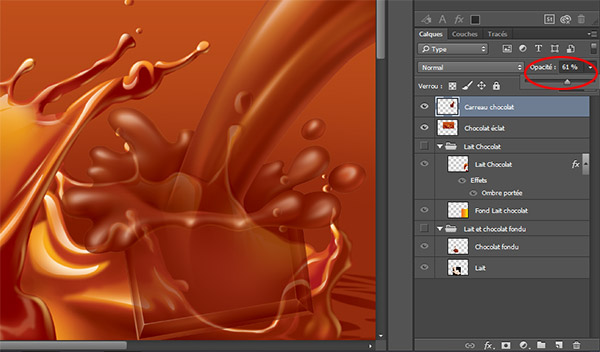 Opacité calque Photoshop