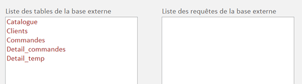 Lister les tables d-une base de données externe en VBA Access