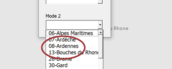 Charger une liste déroulante de valeurs dynamiques triées sur un formulaire Excel