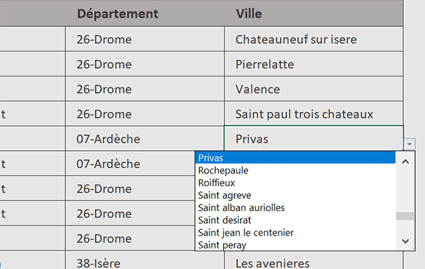 Listes déroulantes avec de multiples sources de données par formule Excel