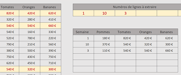 Choisir les lignes à extraire par formule Excel