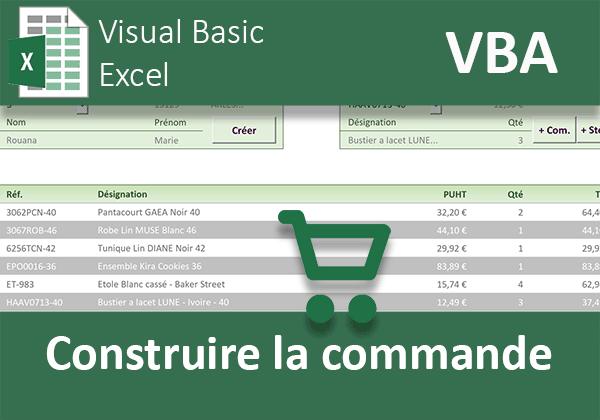 Ajouter des articles à la facture et construire la commande du client en VBA Excel