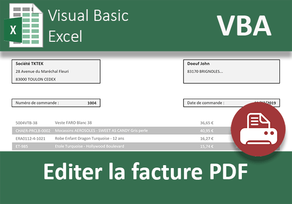Valider et éditer la facture client en PDF avec VBA Excel