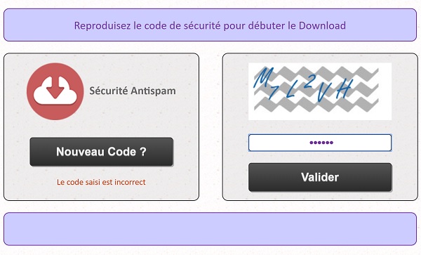 Page Web HTML avec sécurité saisies antispam contrôlée par code Javascript