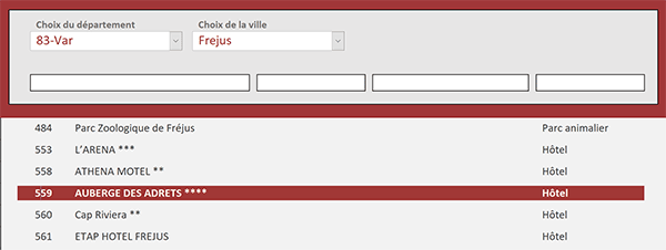 Surligner et colorier automatiquement la ligne sélectionnée sur un formulaire tabulaire Access