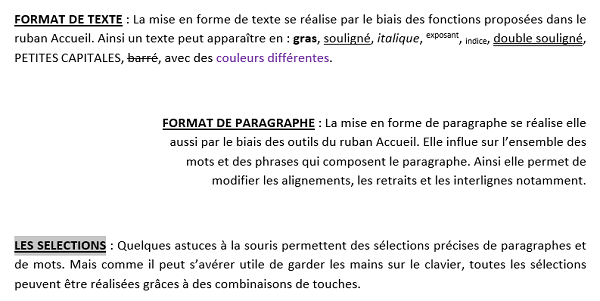 Présentation et mise en forme de document Word