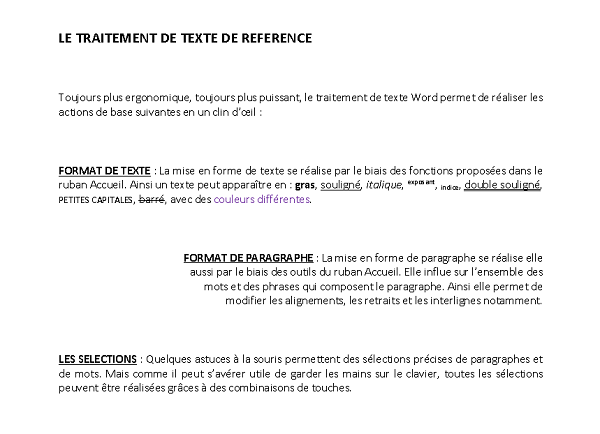 Mise en forme de texte pour courrier Word