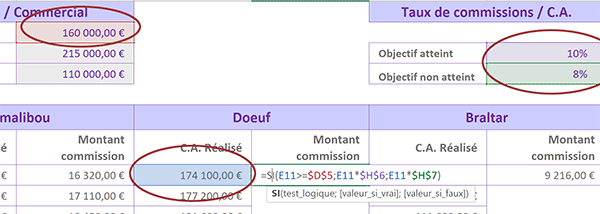 Repérer avec des couleurs les cellules Excel impliquées dans la formule par double clic