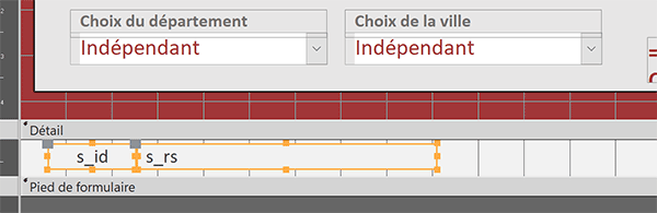 Sélectionner les contrôles du formulaire Access sur une même horizontale par clic sur la règle verticale