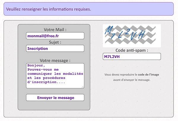 Remplir les champs du formulaire de contact avant envoi du mail par le code serveur PHP