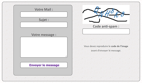 Formulaire Html de contact par mail avec codes de sécurité Javascript avant envoi