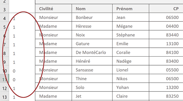 Identifier les différences entre deux bases de données Excel par calcul matriciel avec la fonction SommeProd