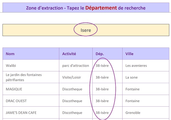 Extractions avec et sans accents par calculs de recherche Excel