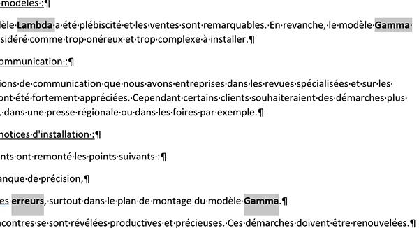 Regrouper les opérations de mise en forme de texte Word