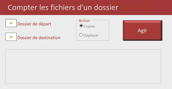 Formulaire Access pour choisir un dossier