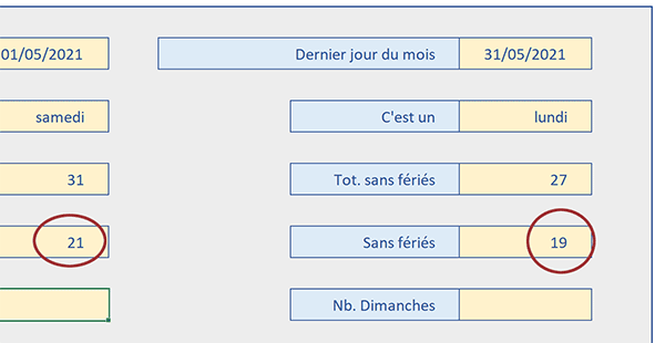 Compter les jours entre deux dates sans les Week-End ni les jours fériés grâce à une formule Excel