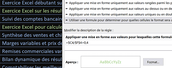 Afficher en couleur les cellules Excel portant de nombreux mots clés de recherche