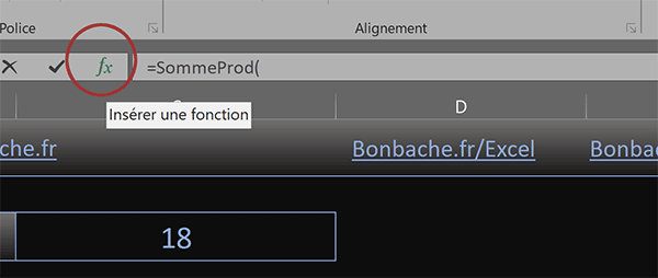Bouton Excel assistant fonction