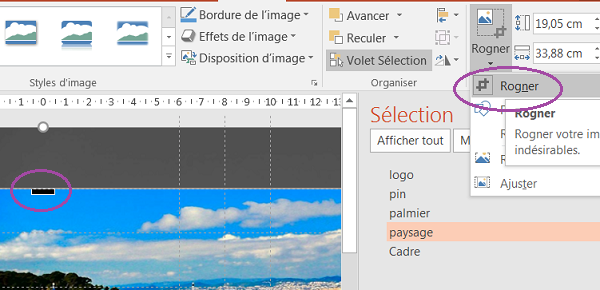 Rogner image dans Powerpoint, supprimer partie de photo