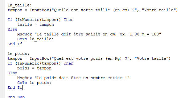 Conditions If sur variables et renvois Goto pour éviter incompatibilité de type