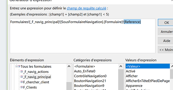 Liaison dynamique entre requête Access et contrôles de formulaire pour ajouter de nouveaux articles à la commande