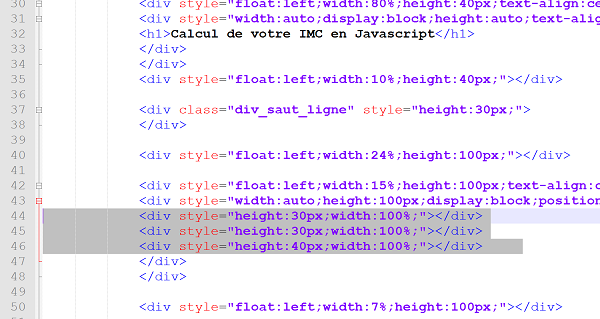 Structure cadre Html pour accueil contrôles input de saisie et bouton