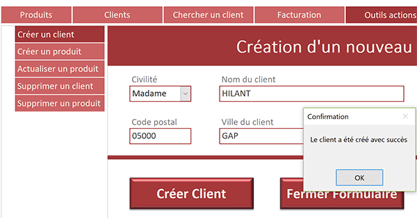Créer un nouveau client depuis un sous-formulaire Access encapsulé dans une navigation à onglets à deux niveaux