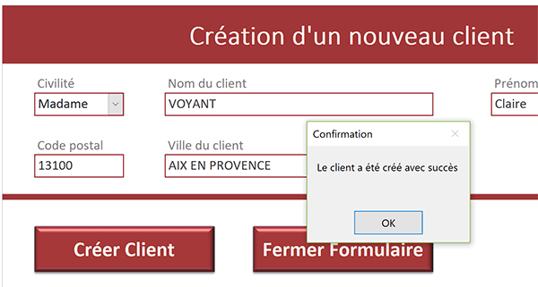 Sous formulaire Access de création de nouveaux clients imbriqué dans un formulaire de navigation à onglets