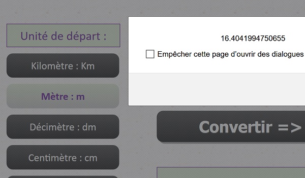 Calculs de conversions numériques en Javascript pour application Internet