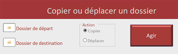 Formulaire Access pour copier ou déplacer un dossier