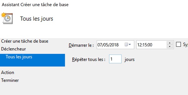 Programmer une tâche Windows périodique pour copies de sauvegardes quotidiennes automatisées