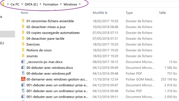 Dossiers et fichiers à sauvegarder automatiquement et régulièrement par Windows