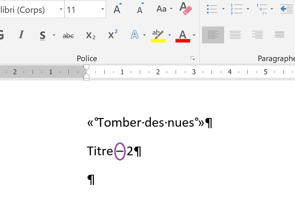 Tiret allongé imposé et corrigé automatiquement par Word