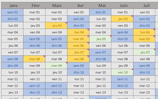 Surligner en couleur les notes et les commentaires dans un tableau Excel avec le VBA