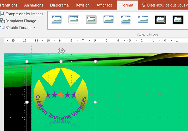 Redimensionner précisément une image dans Powerpoint avec les règles