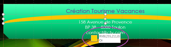 Récupérer couleur avec pipette pour appliquer sur formes dessin Powerpoint
