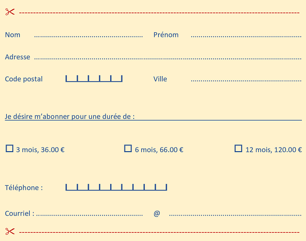 Zone en pointillés à découper sur bulletin réponse Word