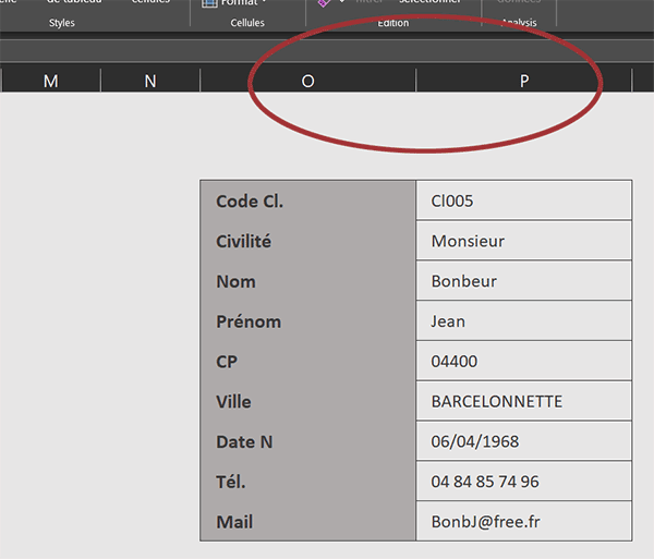 Petit tableau Excel pour créer des fiches clients en VBA