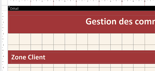 Formats, ajustements et positionnements des titres de section du formulaire Access