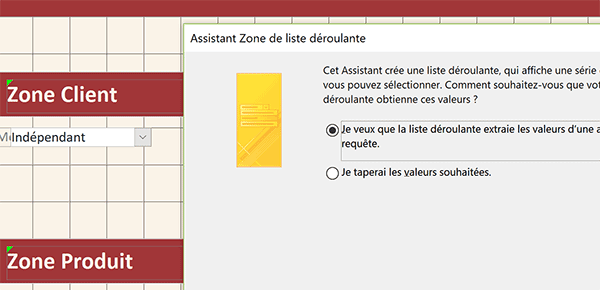 Assistant pour remplir contenu liste déroulante sur formulaire Access