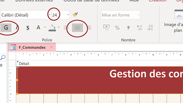 Formater un titre dans un Label sur un formulaire Access