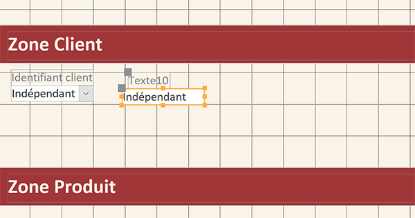 Placer contrôle zone de texte sur formulaire Access