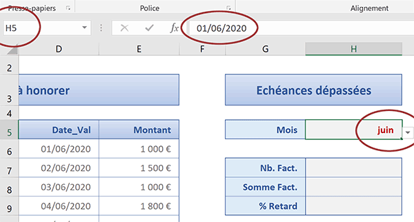 Format personnalisé sur date Excel pour afficher mois en texte