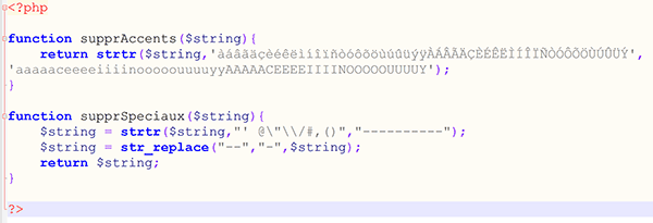 Fonctions Php pour traiter les chaînes de caractères et construire des noms de fichiers corrects