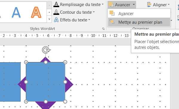 Modifier ordre empilement, premier et arrière-plan Powerpoint