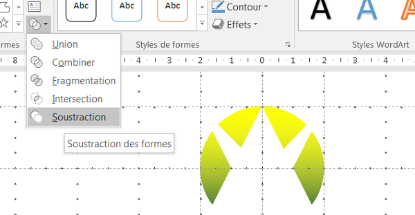 Découper objet powerpoint avec formes géométrique pour obtenir une nouvelle forme