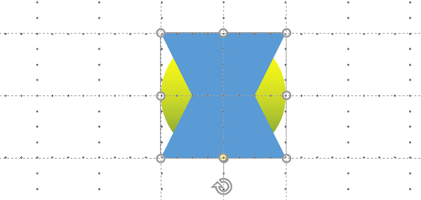 Superposition de formes géométriques de dessin dans Powerpoint