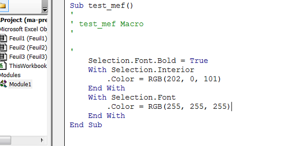 Nettoyage code vba Excel plus clair et lisible