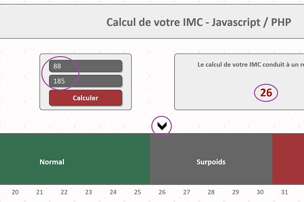 Application Web cliente pour réaliser des calculs en Javascript selon les données saisies par un internaute