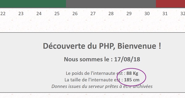 Réception sur le serveur en PHP des données transmises par le client à soumission du formulaire Html